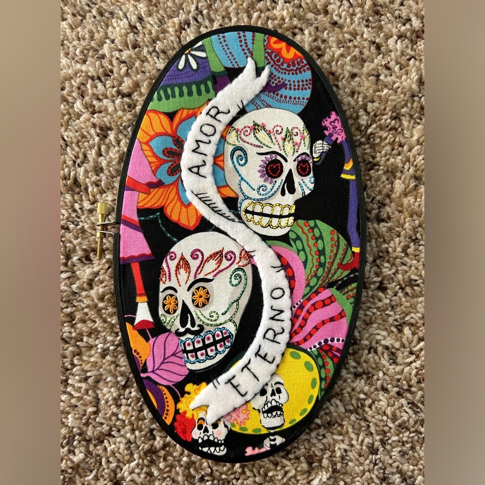 Sugar Skull Embroidering Hoop Decor
